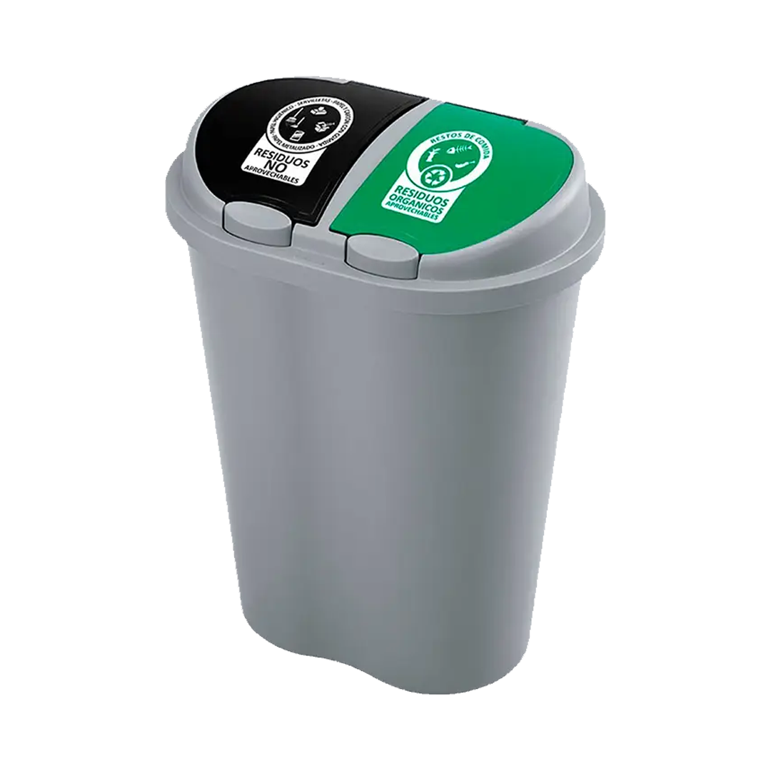 Basurero Manejo de Residuos 50 Litros Doble - Rimax