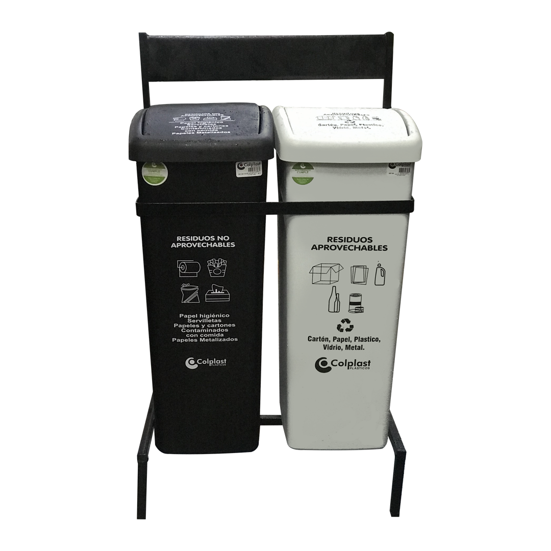 Punto Ecológico 2 Puestos 55 Litros - Muebles Plásticos El Rey